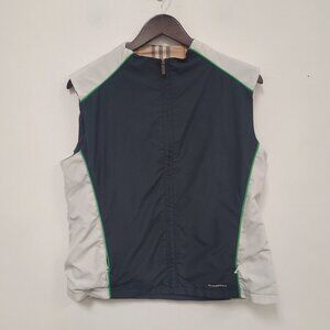 Burberry Golf Mens Full Zip Vest Size L Blue White Sleeveless 100% Polyester